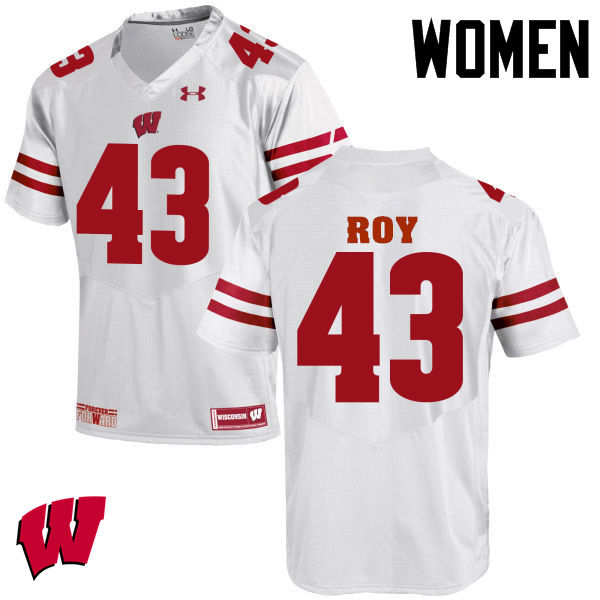 Wisconsin Badgers Women's #43 Peter Roy NCAA Under Armour Authentic White College Stitched Football Jersey UO40K63BR
